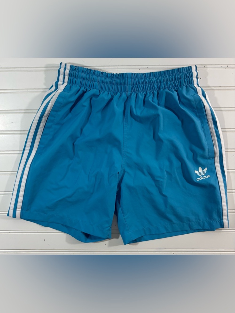 Adidas Originals App Sky Rush Blue Swimwear Trace Shorts Men Size Small HB9533